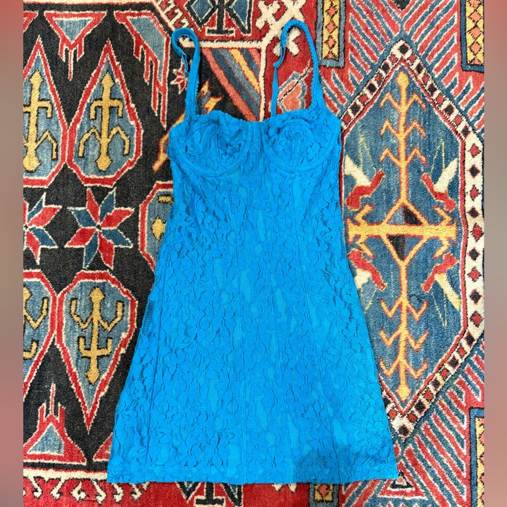 Urban Outfitters Blue Lace Mini Dress